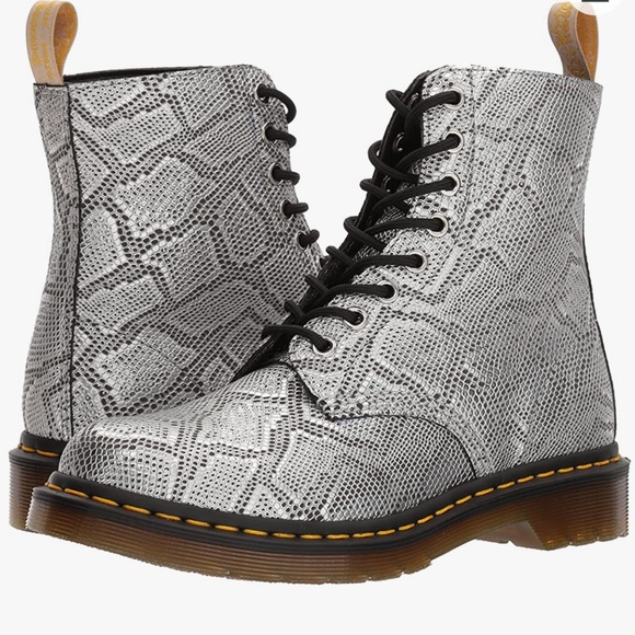 Dr. Martens Shoes - NWOB Dr Martens V Pascal Vegan Metallic Embossed Snake Print Boots Size 5-6 36EU